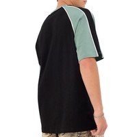 T-shirt personnalisé vintage hip-hop vierge en soie/coton, panneaux multicolores, 220 g/m², séchage rapide, respirant, coupe classique, haut de sport