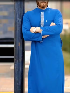 2025 New Style Casual <b>Men</b> <b>Thobes</b> Hooded Floor Length Long Sleeve Cotton Wholesale Price High Quality Modest Islamic Adult Size - Product Image 6