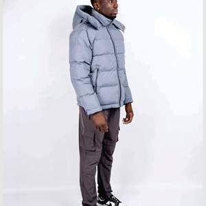 High Quality Men's Winter Hooded <b>Canvas</b> <b>Jacket</b> Standard Thickness Warm Windproof Solid Color OEM Service - Product Image 4