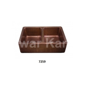 Évier de cuisine rectangulaire en cuivre antique martelé artisanal Design antique Évier de cuisine en cuivre d'aspect moderne - Product Image 1