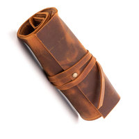 Sac de transport pour couteaux en cuir et 100% coton, imperméable et durable, avec bandoulière, personnalisable et portable