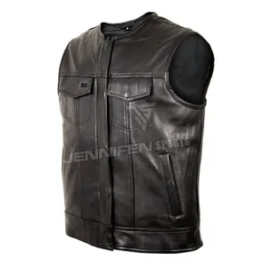 New Arrival Design Motorcycle Leather Vest High Quality Motorcycle Leather Vest