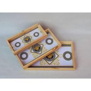 Bandeja de Servicio de Diseño con Recubrimiento de Esmalte de Madera MDF, Bandeja de Mesa de Alta Calidad para Hoteles y Restaurantes - Product Image 4