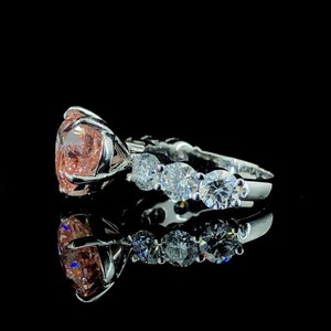 Huitan Sweet Pure <b>Pink</b> <b>Heart</b> CZ Anillos Shiny Diamonds Macro Pave Girls Women Silver Lovely <b>Heart</b> <b>Rings</b> - Product Image 5