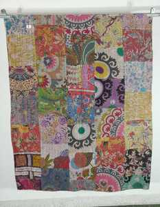 Edredones kantha hechos a medida, con diseño abstracto y geométrico, hechos de telas 100% de algodón para tiendas textiles para el hogar para reventa - Product Image 2