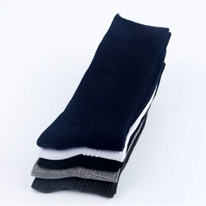 Wosocks ถุงเท้า100% ผู้ชาย, ผ้าฝ้ายสีดำสีทึบธุรกิจยาวระบายอากาศออกแบบโลโก้ด้านล่าง - Product Image 3