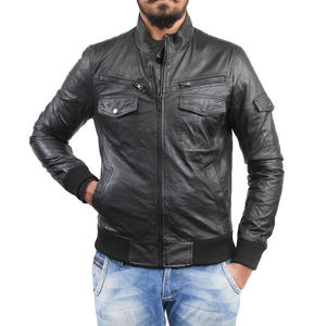 Chaqueta de invierno cálida con cuello levantado sólido a la moda, chaquetas de cuero PU de alta calidad para hombres, ropa de primavera Otoño Invierno - Product Image 5