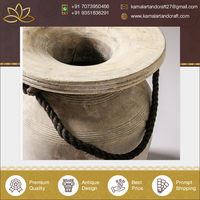 Pot en bois vintage de haute qualité, fait main avec corde, style artistique de luxe, décoration pour la maison, restaurant, hôtel, Noël, art indien authentique Kamal