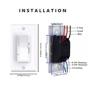 LED Dimmer ışık anahtarı tam aralıklı karartma tek kutuplu 3 yollu 120VAC 60Hz 300W nötr tel gerekli değil beyaz duvar plakası - Product Image 4
