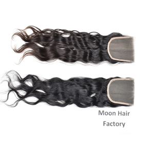 Prix de gros Cheveux indiens naturels directement de l'usine Disponible Closure ondulée soyeuse douce brillante style naturel par Export - Product Image 5