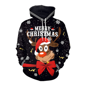 Trending Style Men's <b>Hoodies</b> Pullover in Solid Color <b>Christmas</b> Theme Hot Sale Men Printed <b>Hoodie</b> - Product Image 4