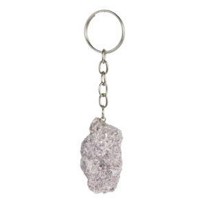 คุณภาพสูงธรรมชาติหิน lepidolite พวงกุญแจรักษาคริสตัลอัญมณีสีทอง - Product Image 1