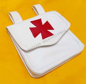 Bolsa de limosnas de caballero templario con delantal elegante de habilidad bordada con intrincado parche bordado - Product Image 1