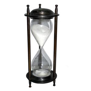 Article de table en métal de haute qualité Unique nautique en laiton sablier boussole fait à la main sablier en verre article promotionnel maritime - Product Image 1