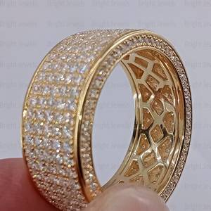 3 ctw vòng cắt VVS1 phòng thí nghiệm phát triển kim cương đầy đủ vĩnh cửu năm hàng của người đàn ông ban nhạc Nhẫn đính hôn kỷ niệm Nhẫn người đàn ông kim cương đồ trang sức - Product Image 4