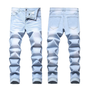 Pantalones de mezclilla ajustados, pantalones vaqueros rectos transpirables cómodos para hombre, precio al por mayor de moda para ropa de verano e invierno - Product Image 3