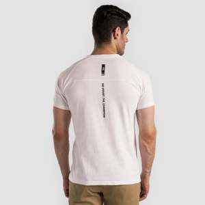 T-shirt 100% Coton blanc, léger, en jersey, personnalisable par broderie, disponible en version compressée, grammages de tissu 180g et 240g, idéal pour l'exercice - Product Image 2