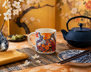 Durable New Bone China Set 6-pcs Espresso Coffee Mug 10 cl (3.4 fl oz) Multicolor Oriental Japanese Design Kimono by Excelsa - Product Image 3