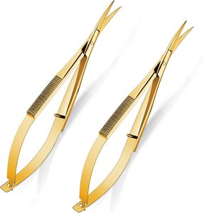 Tijeras de Manicura de Acero Inoxidable, Tijeras para Bordado y Manualidades con Mecanismo de Resorte, Tijeras para Recortar Cejas con Punta Curva - Product Image 3
