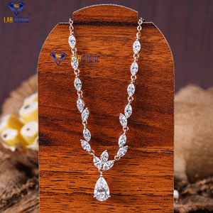 12,47 TDW Pear & Marquise Cut Diamond White Gold Necklace de Labstone / Brilliance Beyond Compare/Color DE LA EF-VS - Product Image 1