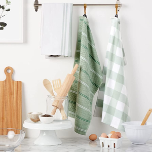 Organic 100% Cotton Flour Sack Customize Pattern Gots Certificate Solid Color Soft <b>Absorbent</b> Dish Eco-friendly Kitchen Towel Set - Product Image 1