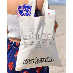 Sac fourre-tout noir de niveau avancé pour enfants, en coton, pour colorier et peindre - Product Image 5