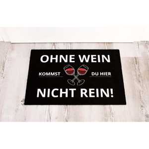 Tapis de porte moderne « Vous ne pouvez pas entrer sans vin » - Product Image 1