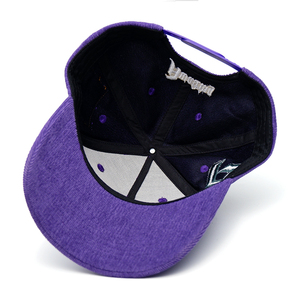 หมวกเบสบอลปักลายผ้าลูกฟูกหมวกเบสบอลปักโลโก้ได้ตามต้องการสีม่วงสไตล์วินเทจ - Product Image 5