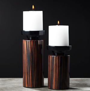 Portavelas de madera tallada encalada para una elegancia rústica para la decoración del hogar y eventos de boda con linternas y velas de madera - Product Image 4
