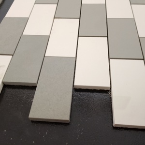 Olive/blanc neige 98mm Rectabricks Fullbody porcelaine céramique MosaicTile brillant mat pour sols de salle de bain sols de salon - Product Image 3