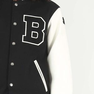 Veste universitaire de couleur unie de haute qualité pour hommes, style hivernal très demandé avec manches complètes brodées pour un look élégant de High Street - Product Image 4