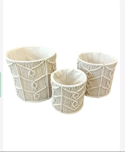 Panier de rangement en macramé écologique, design Art Déco, installation autocollante, imperméable, recyclable, utilisation intérieure, maison, bureau - Product Image 1