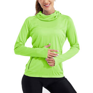 Camiseta Ligera con Capucha para Mujer, Manga Larga, para Correr, Yoga, Ejercicio, Cuello Tipo Capucha y Orificios para Pulgares - Product Image 4