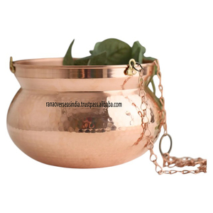 กระถางต้นไม้ทองแดงแบบแขวนเป็นมิตรกับสิ่งแวดล้อมมีสไตล์และทนทานสำหรับบ้านและสวน - Product Image 1