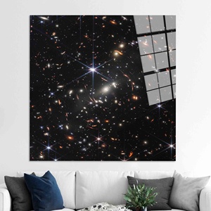 Impresión en lienzo de campo profundo de la NASA: arte celestial del telescopio James Webb, arte en vidrio templado - Product Image 1