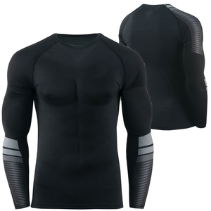 เสื้อแรชการ์ดผู้ชายคุณภาพสูง ดีไซน์ OEM ขายดี ทรงเข้ารูป สวมใส่สบาย ผลิตตามสั่ง มีจำหน่าย - Product Image 1