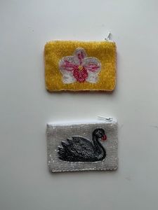 Porte-monnaie bohème fait main avec des perles et fermeture à glissière |   Cadeau personnalisé à la mode pour elle |   Porte-monnaie argenté Good Vibes Only - Product Image 6