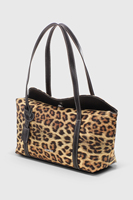 Tas Tote Kasual Wanita Motif Leopard dengan Ritsleting, Bahan Kanvas Anti Air, Logo Custom, Pabrik OEM ODM