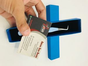 แหนบขนตาปลายแหลมแบบมืออาชีพทำจากสเตนเลสสตีลทนทานพิมพ์ลายหัวใจบูทแบบบาง90องศา - Product Image 4