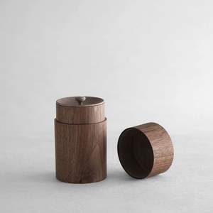 Juego de botes de madera de acacia dura, 1 pieza, tarro de almacenamiento de té y café de azúcar, accesorios de cocina para el hogar, vajilla de madera - Product Image 3