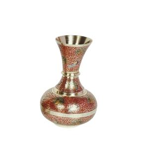 Florero de latón de alta calidad con grabado multicolor pintura roja acabado dorado para Decoración de mesa - Product Image 2