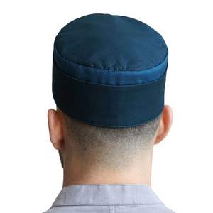 Gorro de Oración Musulmán Azul Marino para Hombre, Gorro Kufi Rígido, Tocado Islámico, Tela Resistente, Namaz Topi, Venta al por Mayor - Product Image 3