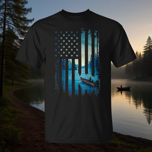 Camiseta de Pesca de Manga Corta con Bandera de EE. UU. para Hombre, Camisetas Promocionales para Pescadores - Product Image 3