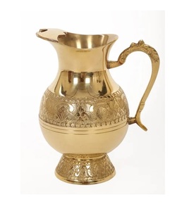 Royal Look Metal <b>Water</b> <b>Jug</b> With Brass Handle for Kitchen & Tabletop <b>Water</b> Drinking Pitcher Hotel Supplies . - Product Image 1