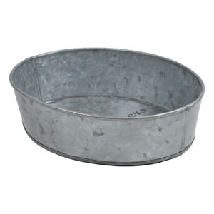 ถาดเสิร์ฟทรงกลมชุบสังกะสีพร้อมที่จับโลหะดีไซน์สีสันสดใส - Product Image 4