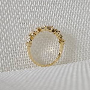 Anillo de Boda Unisex de Plata de Ley 925 con Corte Princesa, Chapado en Oro, con Diamantes, Alta Calidad, Certificado IGI - Product Image 4