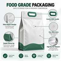 Sachet plat en aluminium personnalisé avec valve 1kg 5kg 10kg pour l'emballage de grains de café, de café moulu et de lait en poudre