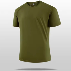 Camiseta de Manga Corta Raglán de Algodón, Talla Grande, Transpirable, Informal, Tejida, para Hombre, Directo de Fábrica en Bangladés, OEM ODM - Product Image 1