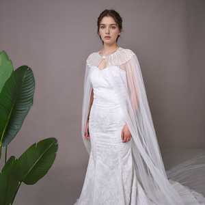 Robes de bal élégantes Bridella VG24-I en maille blanche, légères, avec manches à épaules dénudées, pour mariages, bals de fin d'année, événements formels, design confortable - Product Image 5