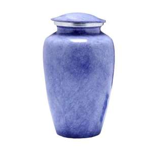 Venta al por mayor de urna de cremación de esmalte azul hecha a mano urnas de calidad superior precios baratos urnas de cremación de metal para cenizas artesanías funerarias - Product Image 1